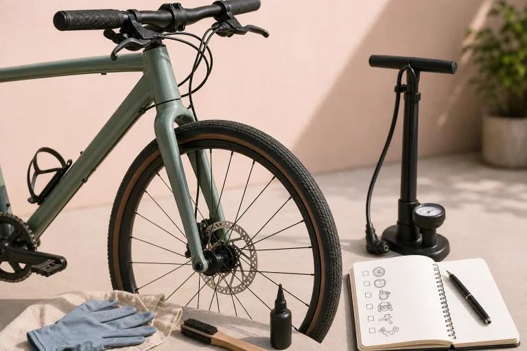 AI-generated editorial illustration for The Simple Bicycle Checks Worth Learning
